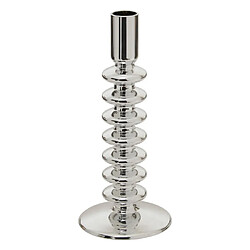 Atmosphera Bougeoir Design Torsadé en Verre Sky 21cm Argent