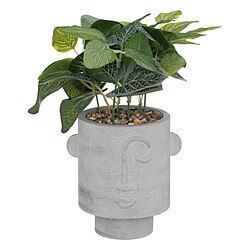 Atmosphera Plante Artificielle en Pot Visage 26cm Gris