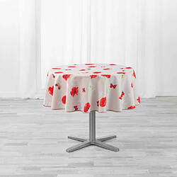 Paris Prix Nappe Antitache Ronde Sweet Poppy 180cm Rouge