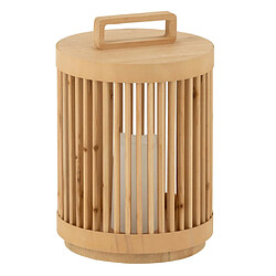 Paris Prix Lampe à Poser à LED en Bois Cylindrique 36cm Naturel