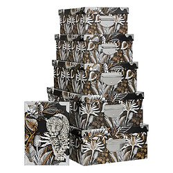 Five simply smart Lot de 6 boîtes de rangement déco panthères - Multicolore