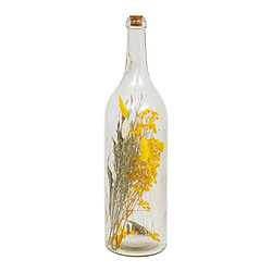 Atmosphera Bouteille Déco Fleurs Séchées 45cm Jaune