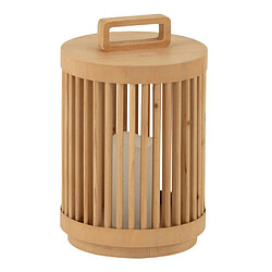 Paris Prix Lampe à Poser à LED en Bois Cylindrique 32cm Naturel