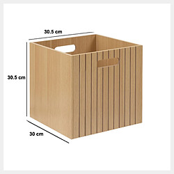 Avis Five Simply Smart Boîte de rangement 31 x 31 en bois TASSO - Beige