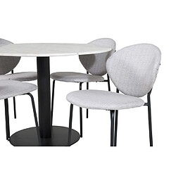 Paris Prix Ensemble table + 4 chaises - blanc et gris