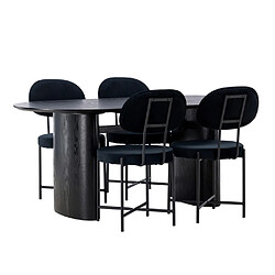 Paris prix Ensemble table + 6 chaises - Noir