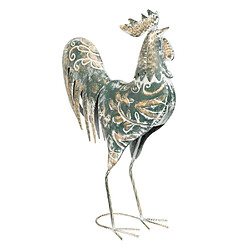 Atmosphera Statuette Coq Déco en Métal Conor 54cm Multicolore