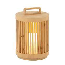 Paris Prix Lampe à Poser à LED en Bois Cylindrique 36cm Naturel