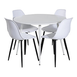 Paris prix Ensemble table à manger 4 chaises - Blanc