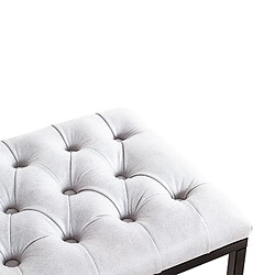 Mes Tabouret 60x40x45 cm en PU gris clair et métal noir pas cher