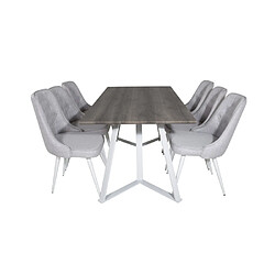 Paris prix Ensemble table + 6 chaises - Gris