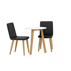 Paris prix Ensemble table + 2 chaises - Noir blanc naturel