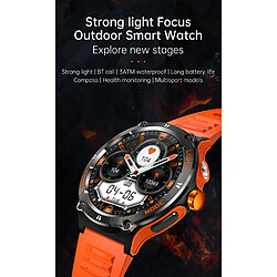 Avis Montre connectée KT76 1,53" - Éclairage LED - Sport - Étanche - Surveillance santé - Rouge