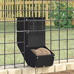 vidaXL Distributeur pour lapins Noir 12,5 x 26 x 28,5 cm