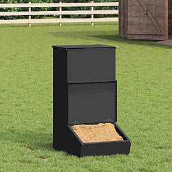 vidaXL Distributeur de porcs Noir 55 x 38 x 76 cm Acier Laminé à Froid