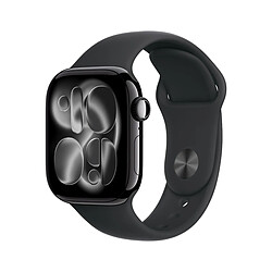 Apple Watch 11 GPS 42mm Aluminium Noir Brillant avec Bracelet Sport Noir S/M 