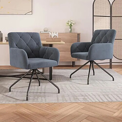 DZMDIP Chaises de salle à manger en éponge et velours - gris - lot de 2 - 49*57*82cm