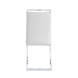 DZMDIP Chaise salle a manger - lot de 6 - dossier en simili-cuir de pu et lin, design du dossier à rayures horizontales, blanc
