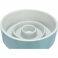 Acheter Trixie Gamelle anti-glouton Slow Feeding - 17 cm - Bleu et gris