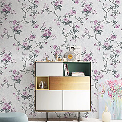 Papier Peint Intissé Floral Doré 3D – Motif Jardin Flottant – 0,53 x 10m – Effet Embossé Élégant – Marque Decopine