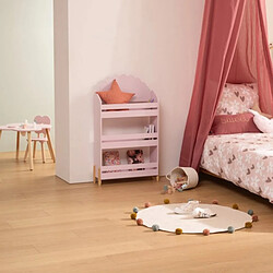 Pegane Bibliothèque enfant 3 étagères - Rose
