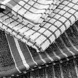 Paris Prix Lot de 2 Torchons Éponge Classico 50x70cm Anthracite