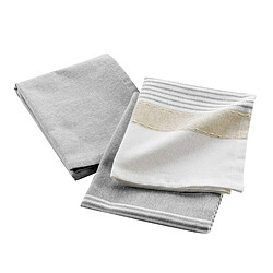 Paris Prix Lot de 2 Torchons de Cuisine Iliade 50x70cm Gris