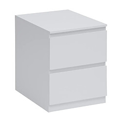 Five Simply Smart Table de Chevet 2 Tiroirs Design Dolo 50cm Blanc