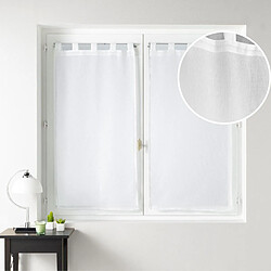 Acheter Douceur D'Interieur Paire de Voilages à Passants Luminea 60x120cm Blanc