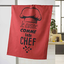 Paris Prix Torchon de Cuisine Comme un Chef 50x70cm Rouge