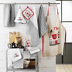 Avis Douceur D'Interieur Lot de 2 Torchons Nid d'Abeille Déjeuner 50x70cm Gris