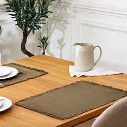 Avis Secret De Gourmet Set de Table Déco Maha 30x45cm Vert Kaki