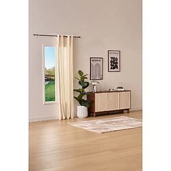 Atmosphera Rideau en velours côtelé flanelle ARUM - 140 x 260 cm - Ecru