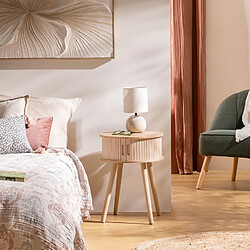 Atmosphera Table de chevet 2 portes en bois NYSOS - Crème