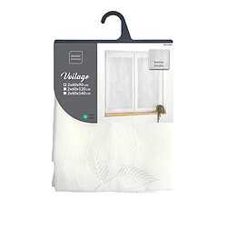 Acheter Douceur D'Interieur Paire de Voilages Brodés Berry 60x90cm Blanc