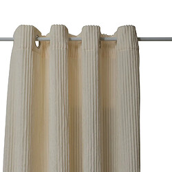 Atmosphera Rideau en velours côtelé flanelle ARUM - 140 x 260 cm - Ecru