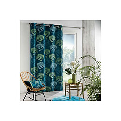 Paris Prix Rideau Imprimé Végétal 140x260cm Bleu