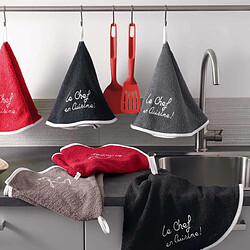 Paris Prix Essuie-Main Rond Cuistot 60cm Noir