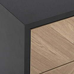 Five Simply Smart Table de chevet 2 tiroirs chevron en bois ÉLONE - Noir pas cher