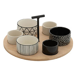 Paris Prix Service Apéritif 7 Pièces Avery 29cm Noir & Blanc 