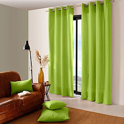 Paris Prix Rideau Uni à Œillets Panama 135x240cm Vert Anis