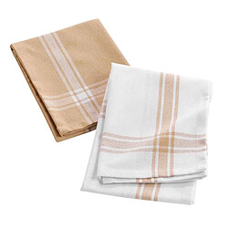 Paris Prix Lot de 2 Torchons Cuisiline 50x70cm Beige