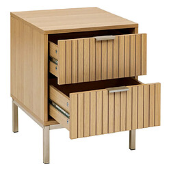 Five Simply Smart Table de Chevet 2 Tiroirs Tasso 52cm Naturel
