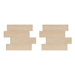 Atmosphera Lot de 2 Stickers Effet Travertin Cary 30x38cm Beige