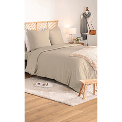 Avis Atmosphera Parure de Lit 3 Pièces Percale 240x220cm Beige Lin