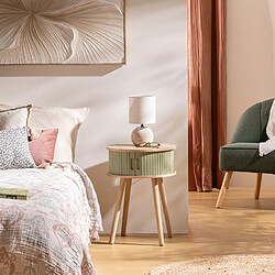 Atmosphera Table de chevet 2 portes en bois NYSOS - Vert