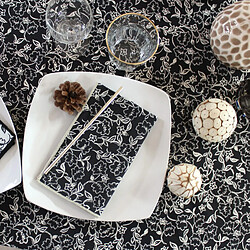 Avis Paris Prix Lot de 4 Serviettes de Table Linette 40x40 Noir & Écru