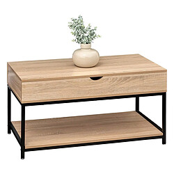 Five Simply Smart Table Basse Relevable Aliaj 95cm Naturel pas cher