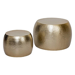 Atmosphera Lot de 2 Tables Basses en Métal Issam 70cm Doré