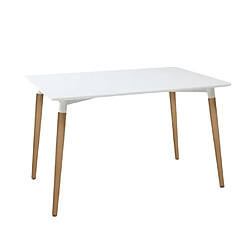 Atmosphera Table à Manger Design Roka 150cm Blanc & Naturel